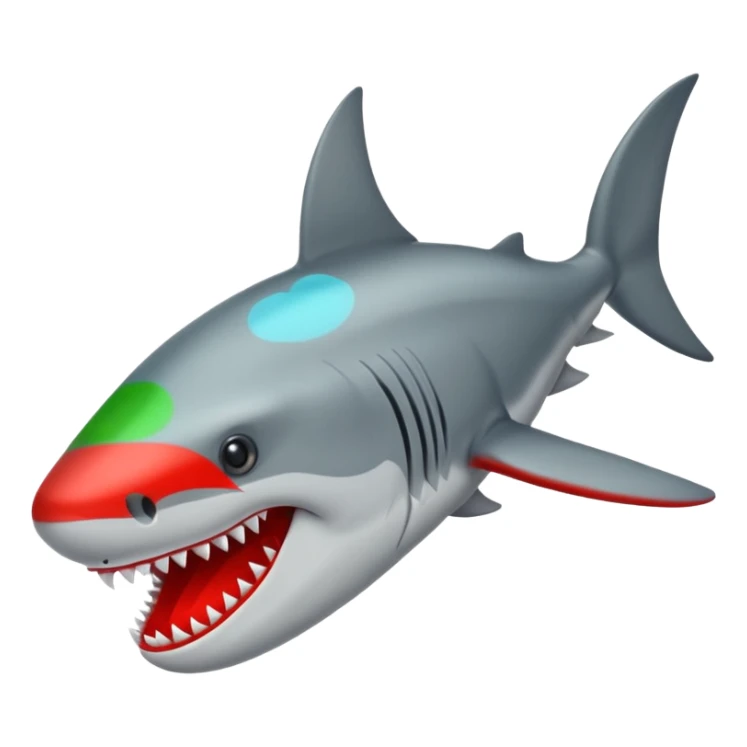 Tiburón con piernas en zapatos rojos sticker