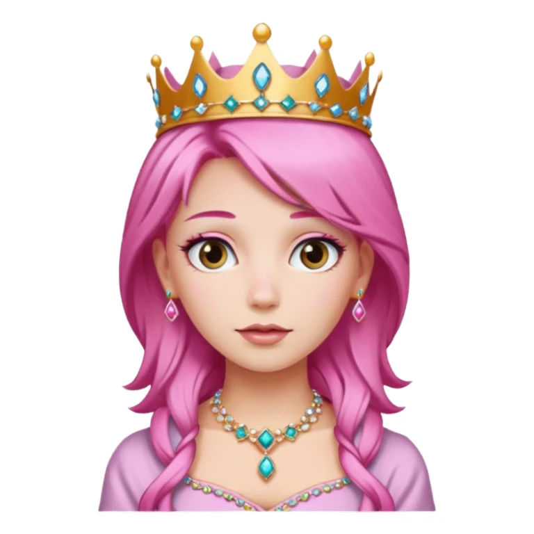 royal princess with pink hair sticker