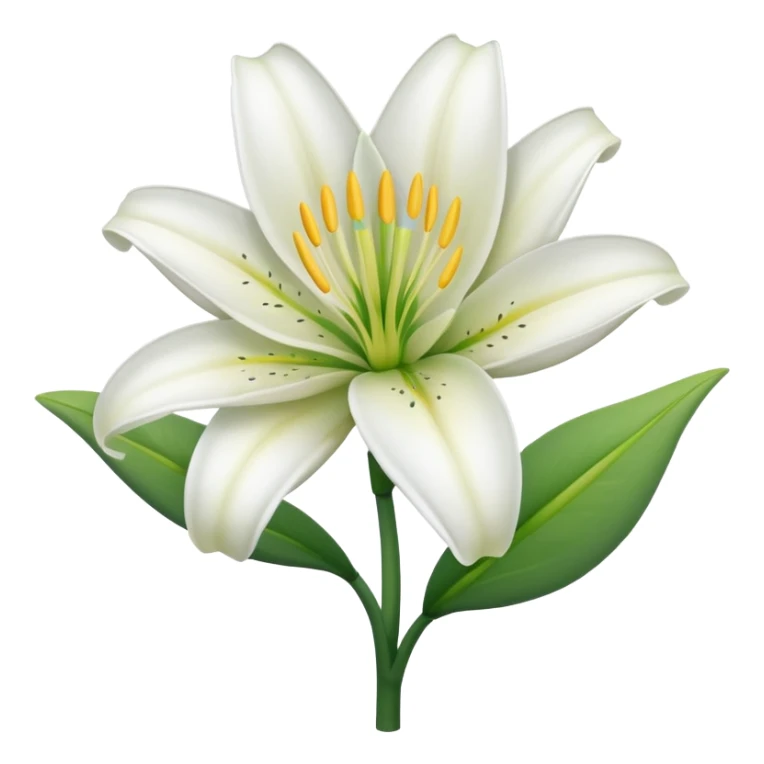 lily flower with eyes and smile no face sticker
