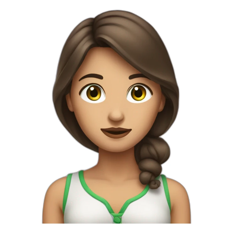 femme séduisante brune aux yeux verts sticker