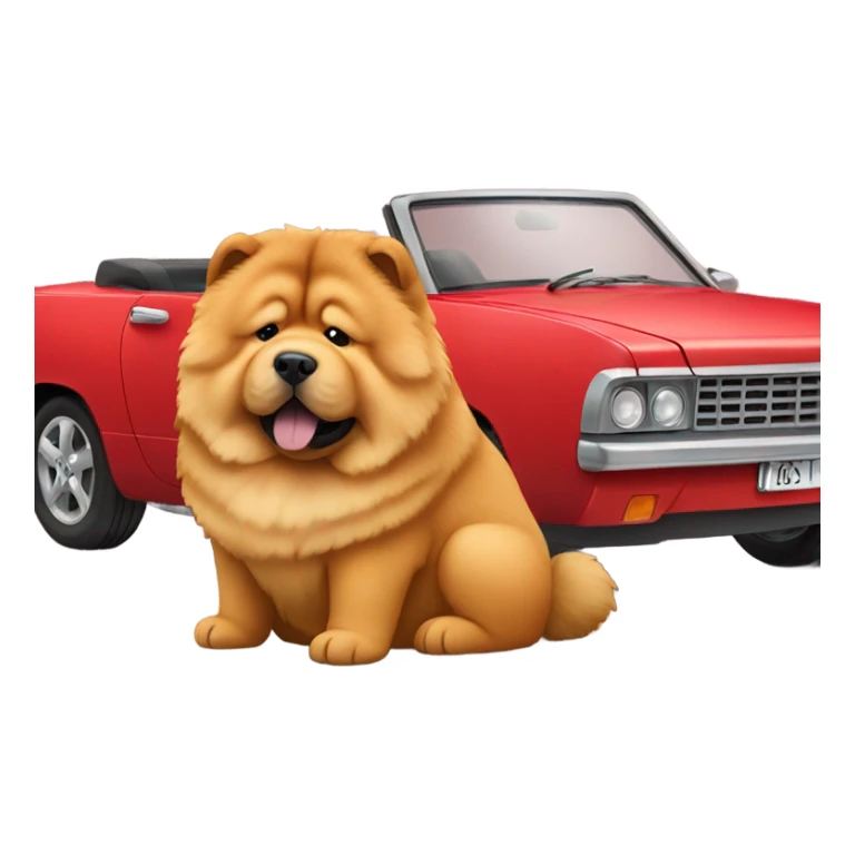 Chow Chow dog in red car sticker