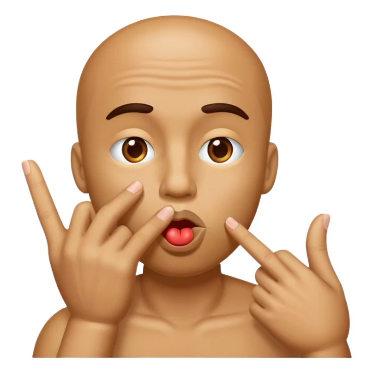 tan man blows kiss  sticker