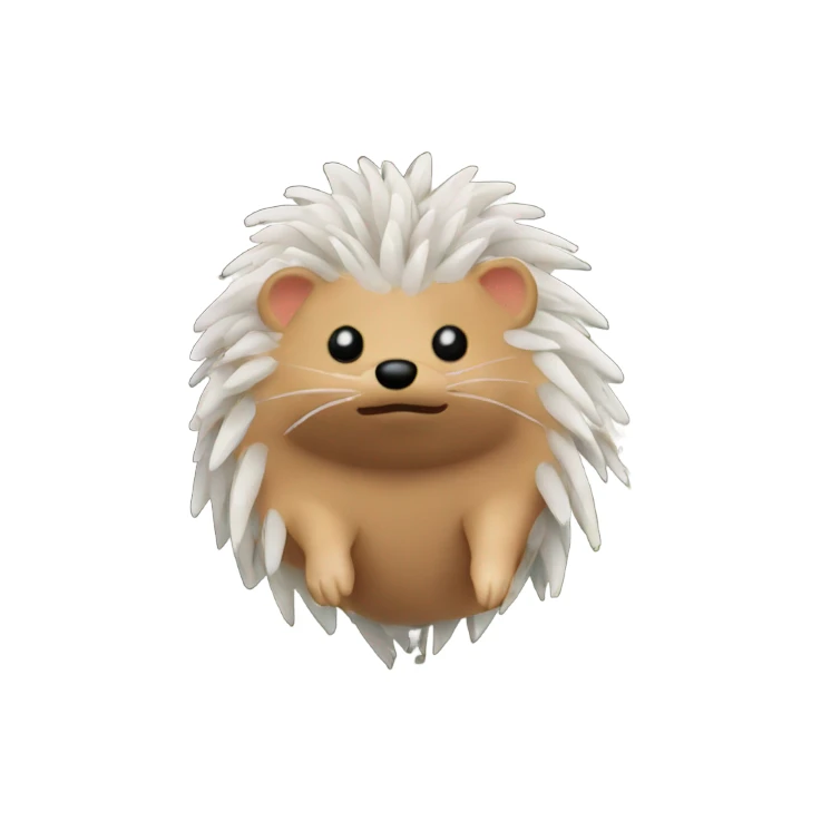 Hedgehog ornament hanging on a Christmas tree sticker