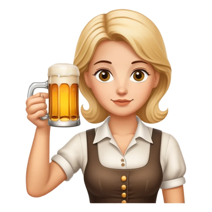 German waitress holding a stein of beer in the hands  sticker