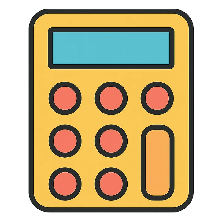 minimalist calculator icon, simple geometric shapes, clean lines, neutral colors, modern icon feel, no text sticker