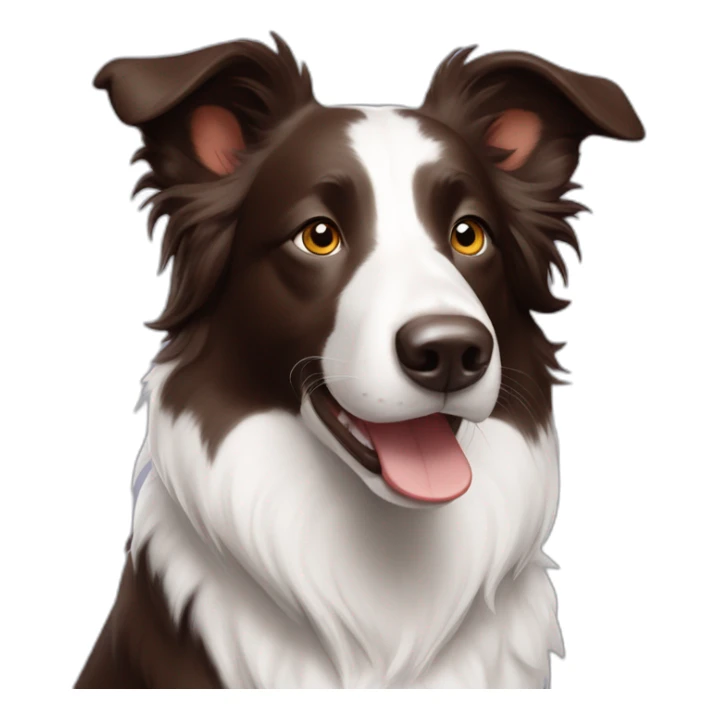 border collie chocolate white with freckles with erect ears sticker