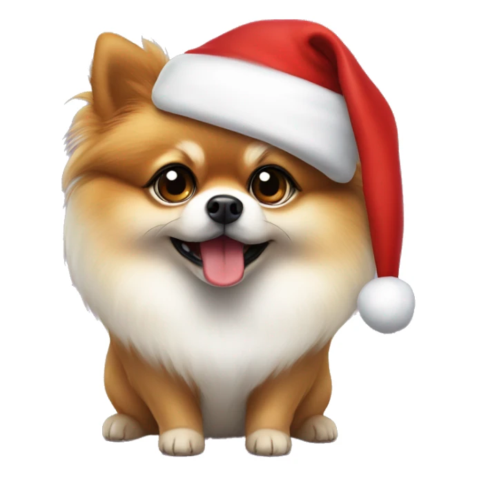 lulu pomeranian with santa claus hat
 sticker