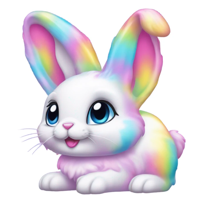 Lisa frank pastel bunny sticker