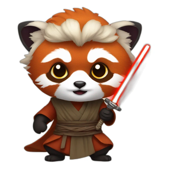 red panda jedi sticker