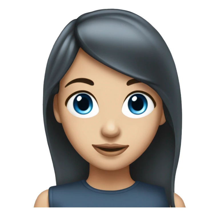 Brunette blue eyed pretty girl sticker