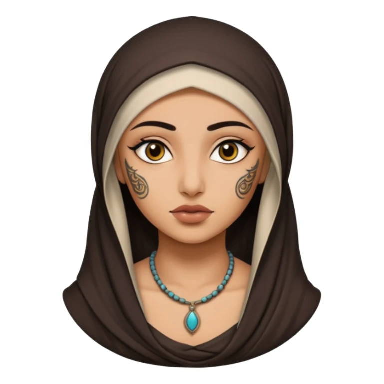 arab ancient GIRL with tatooed niquab sticker