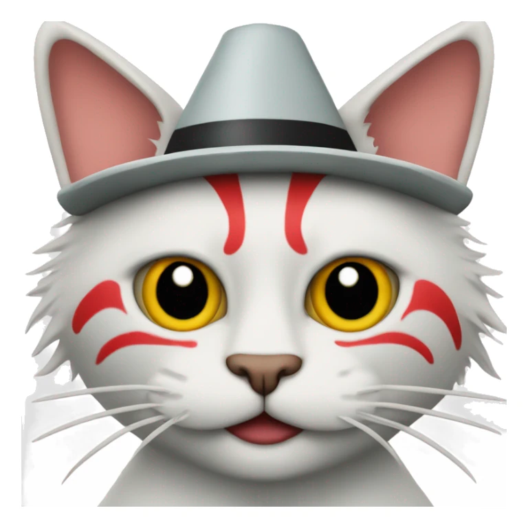 Organigramme cat with clown hat and nose sticker