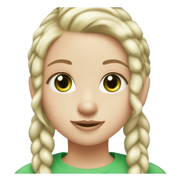 Girl with green eyes, white skin, pony tail, blinde hair  sticker