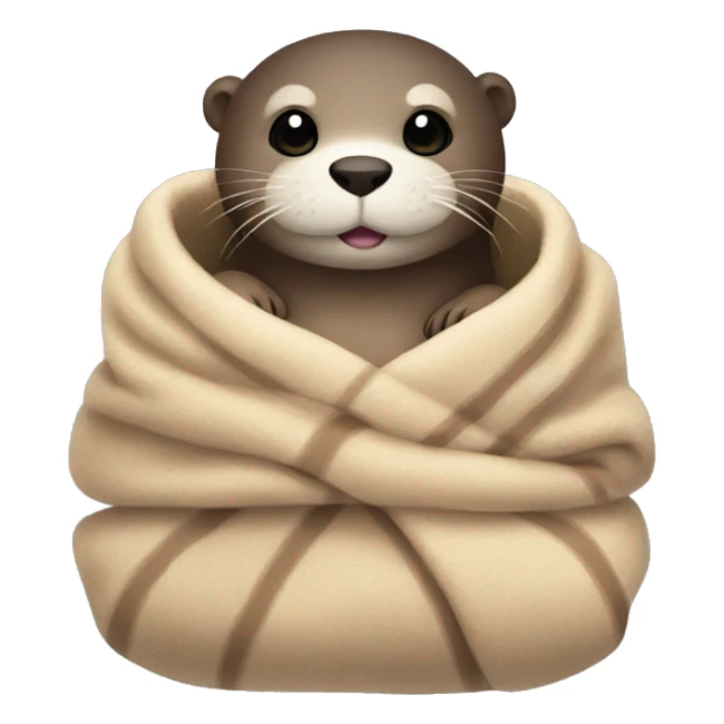 otter cozy in blanket sticker