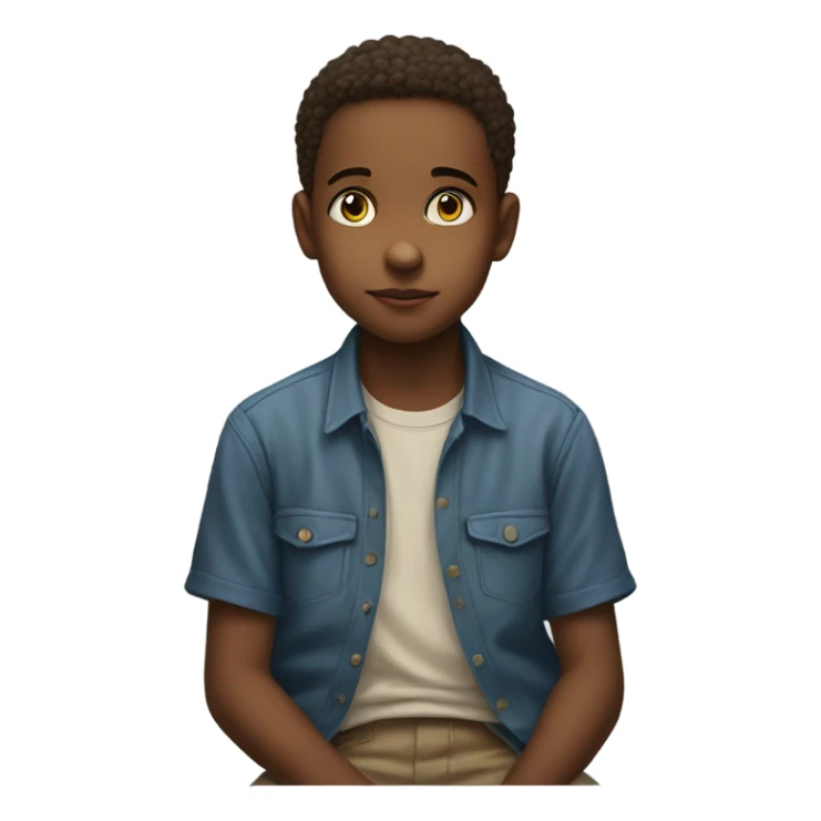 portrait of a boy alone sticker