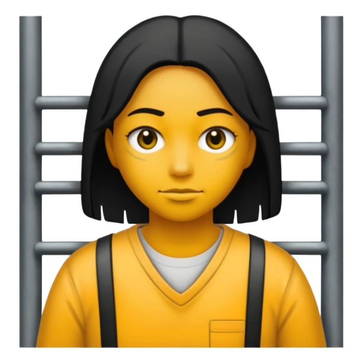 Humain avec une tenue de prisonnier noir et jaune  sticker