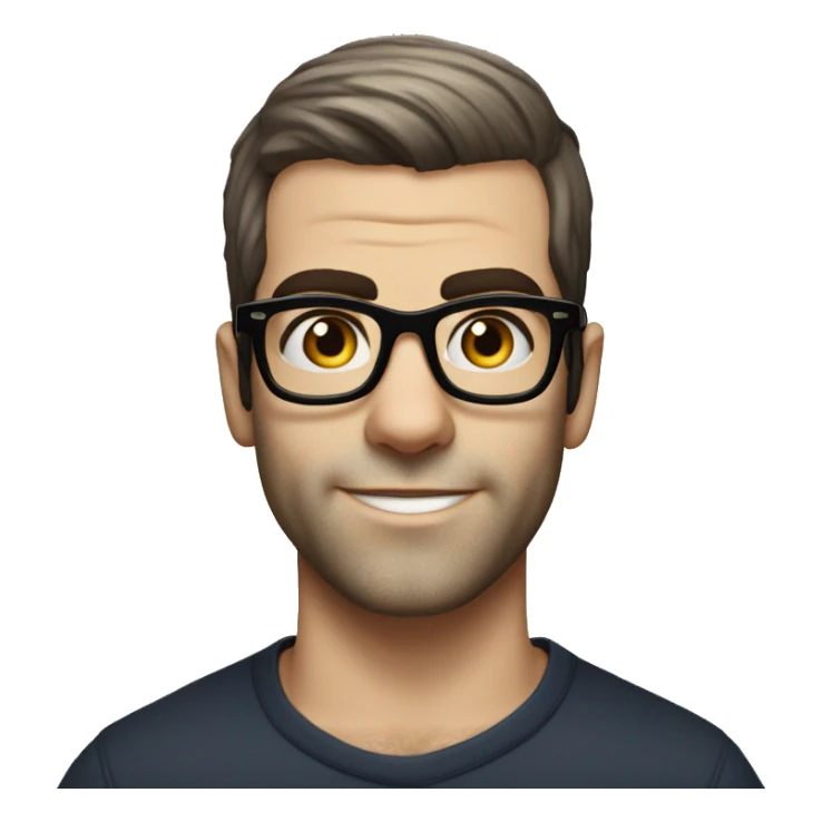 Zachary Quinto with glasses small head very short hair sticker