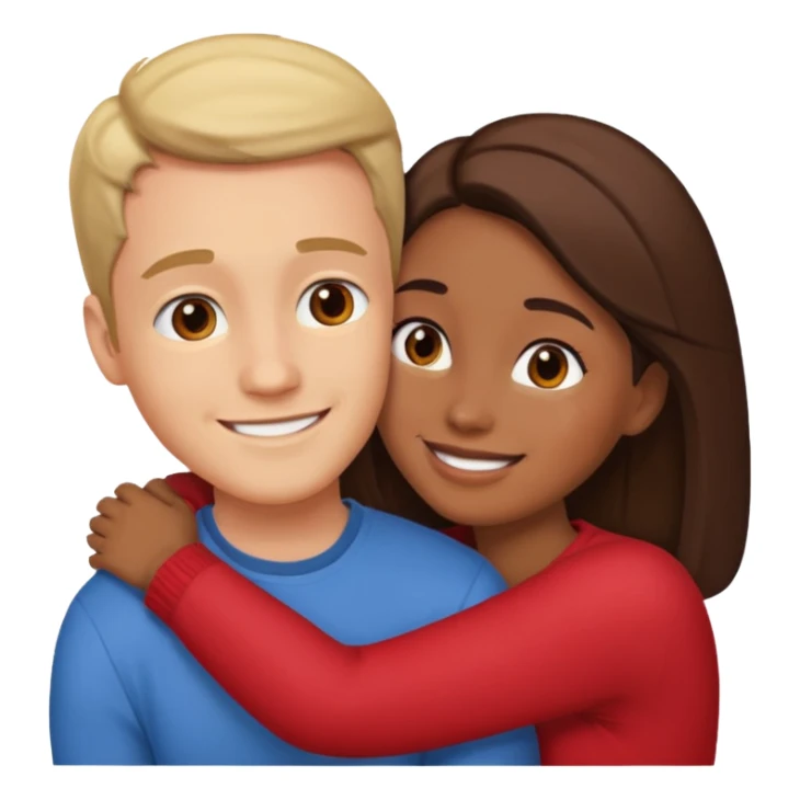 Two people hugging looking at each other, one male one female sticker