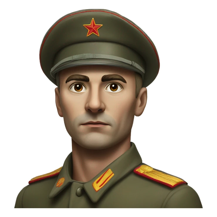 Soviet soldier 1980 photorealistic serious sticker