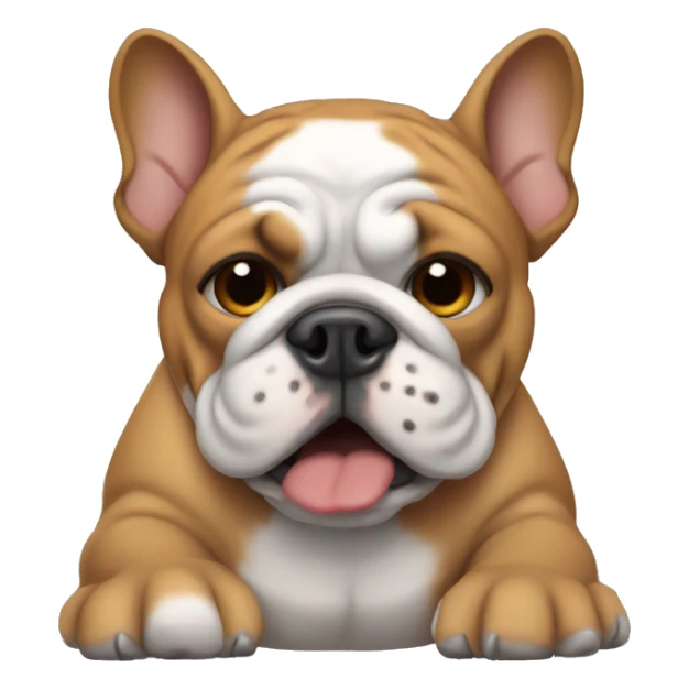 un bulldog frances haciendo ✌🏻 sticker
