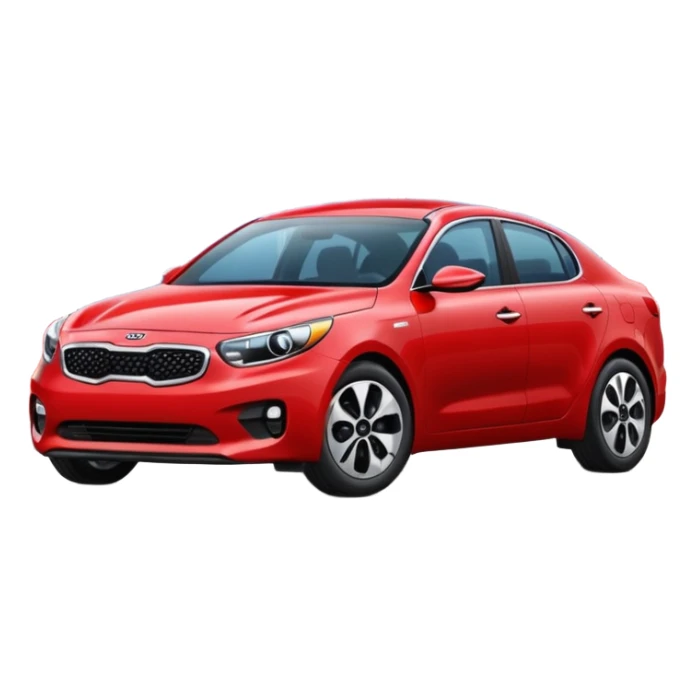 red kia car with car wash shop sticker