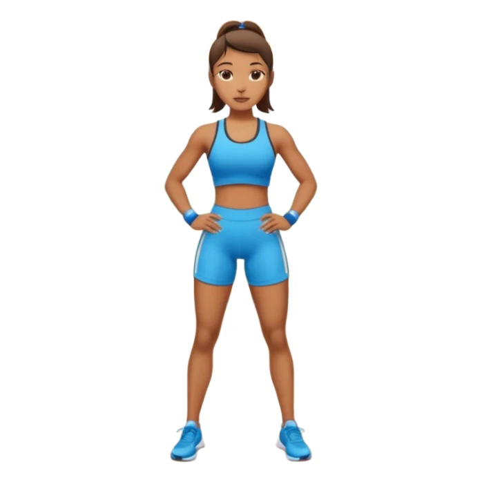 girl sport gym training, medium skin tone sticker