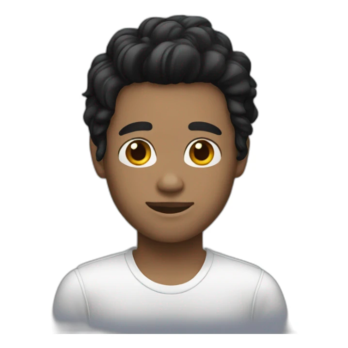 white gay black hair sticker