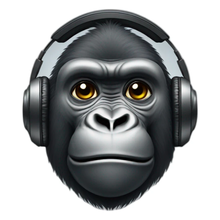 Gorilla with headphones sticker