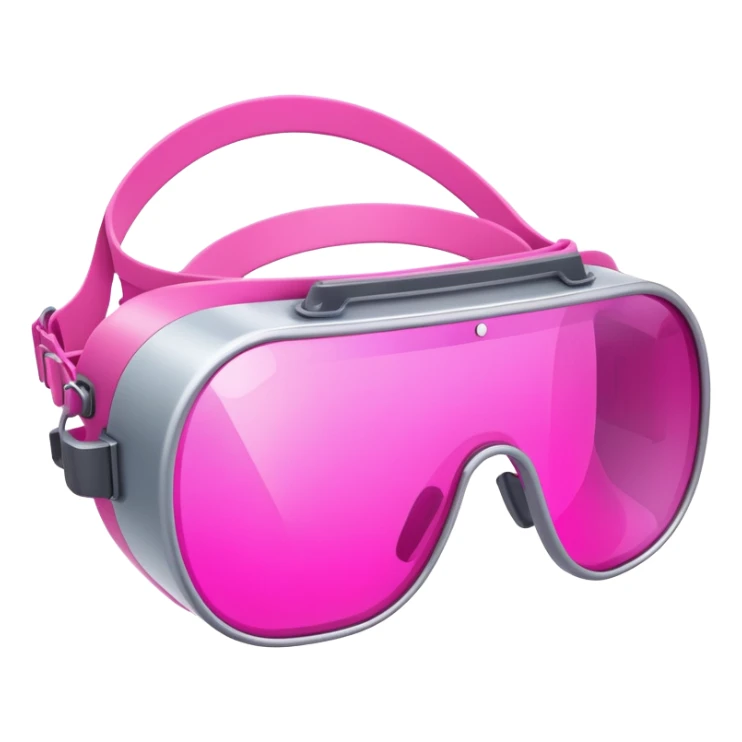 futuristic pink welding glasses, sleek design with bright pink lenses, no frame, high-tech protective eyewear sticker