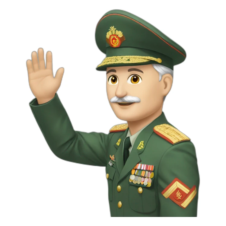 Lukashenko in military uniform high-fives sticker