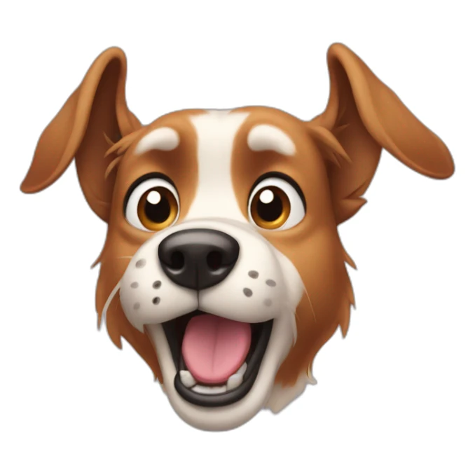 Surprised dog with hairy big ears sticker