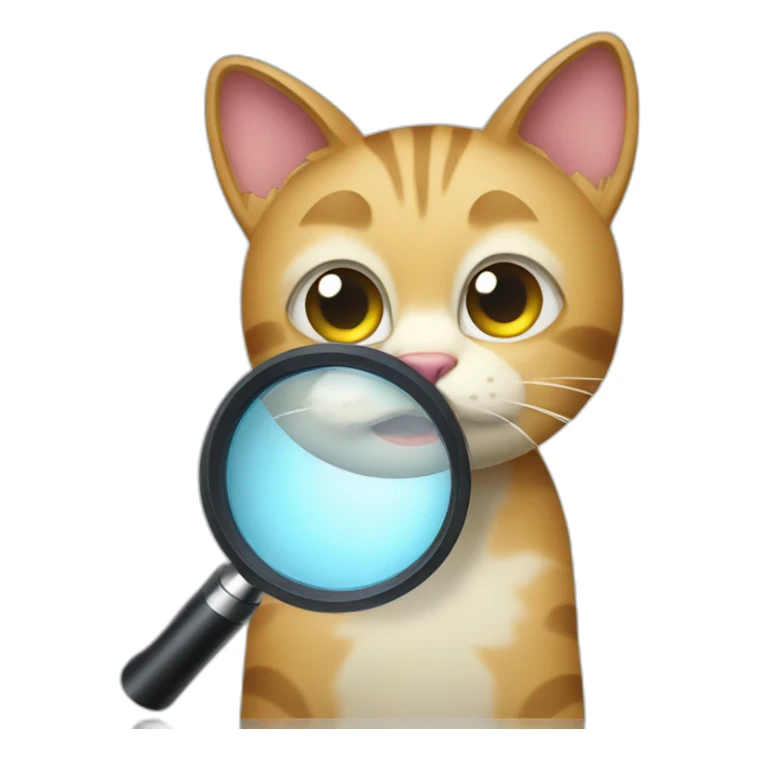 cat searching with a magnifier glass sticker