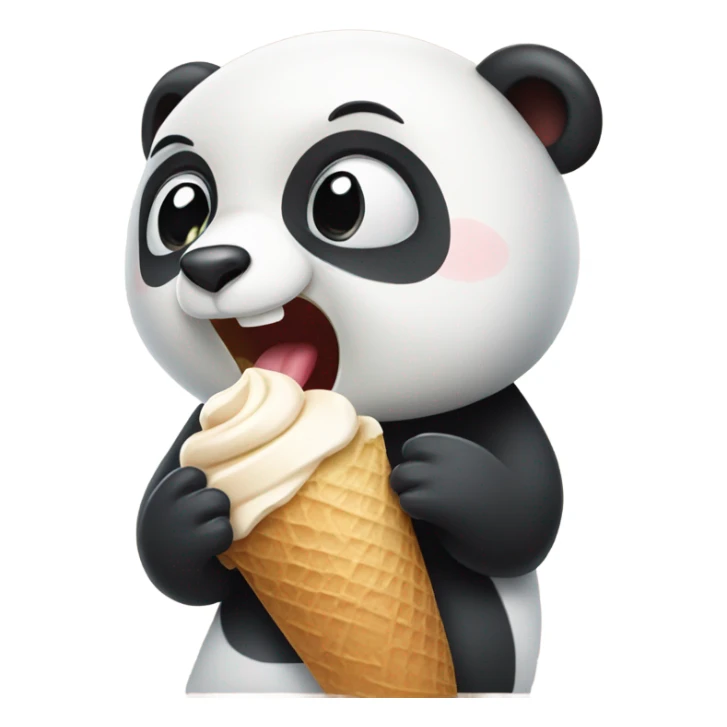 Panda eating ice cream sticker