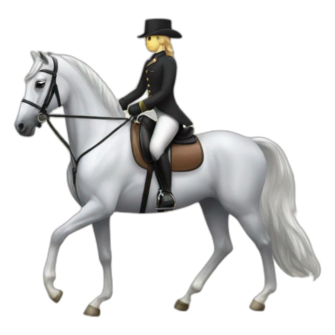 A horse with a dressage saddle sticker