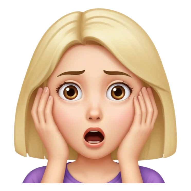 Face girl shocked with hand on face sticker