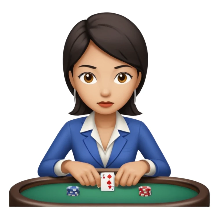 A gambling addict southeast Asian woman sticker