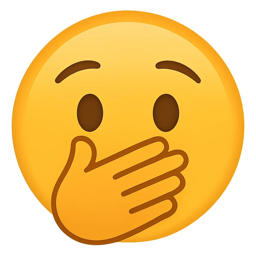 face with hand over mouth emoji sticker