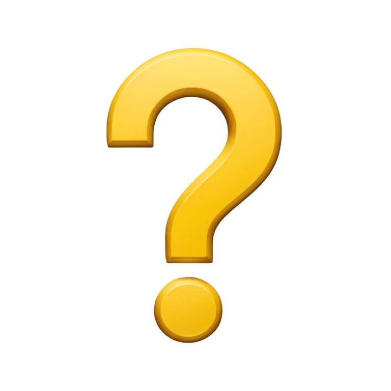 large emoji-style question mark, simple placeholder, neutral background, minimal design sticker