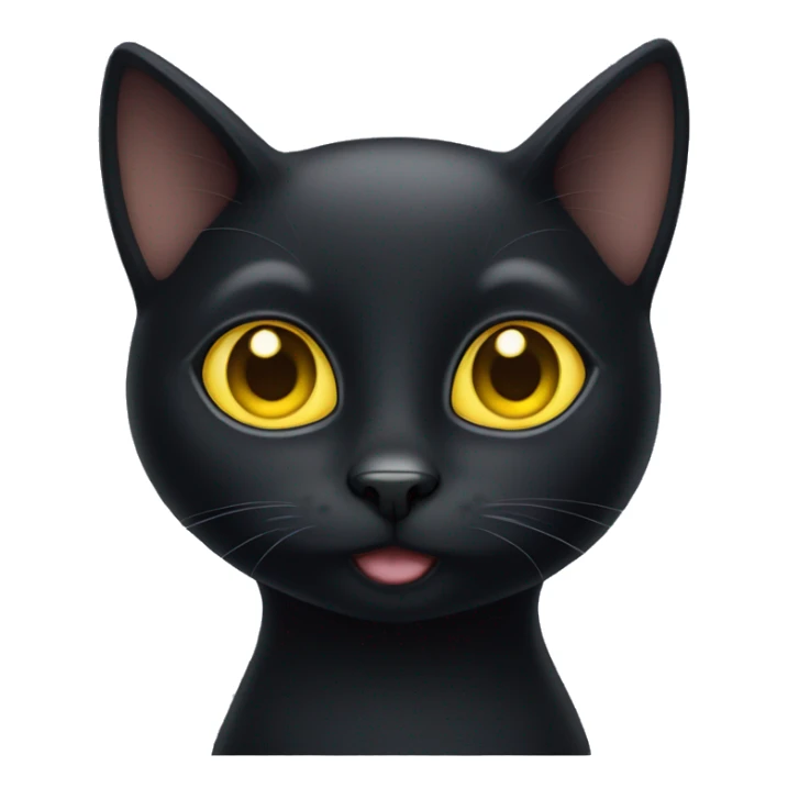 black cat with cute big yellow eyes sticker