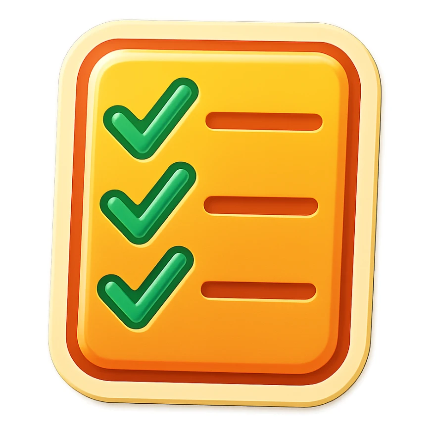 emoji style sticker of a checklist or to-do list sticker
