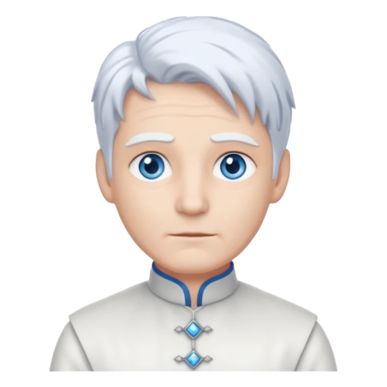 Servant Boq from Wicked with blue eyes, white hair, white outfit sticker