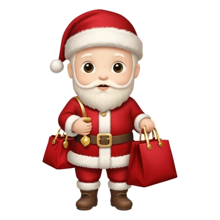 baby Santa Claus is carrying a bag of presents  sticker