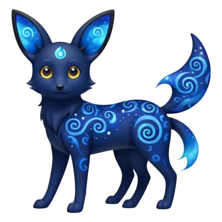 Dark-Deep-Cobalt-Blue Aural Spiritual Nebulae Starry Sparkly Swirly-patterned Star-patterned Umbreon-spirit sticker
