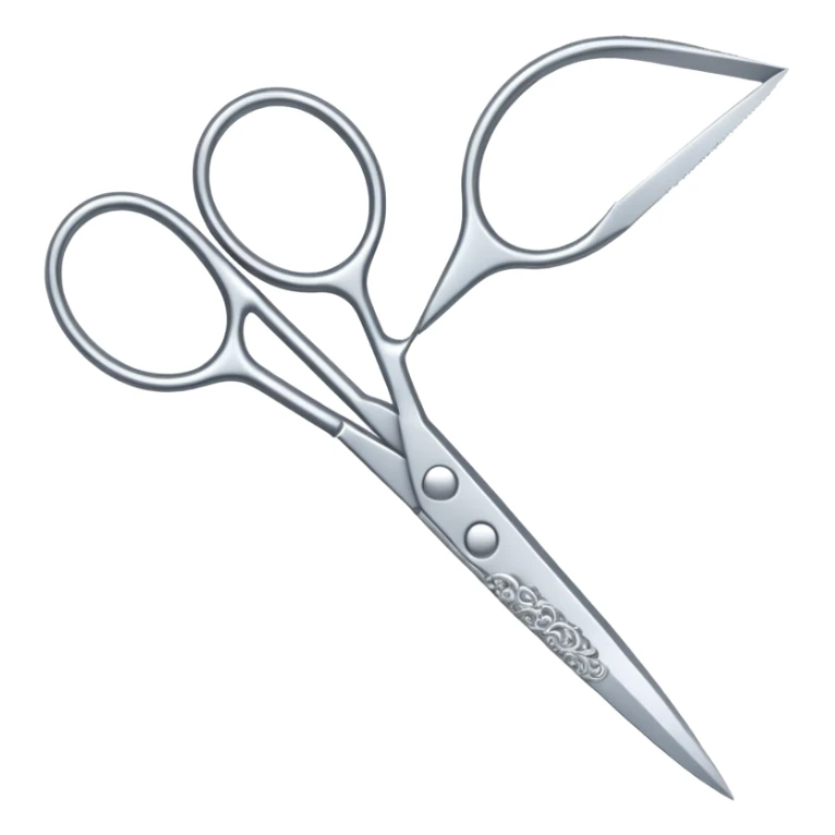 scissors with a lace ornament nearby sticker