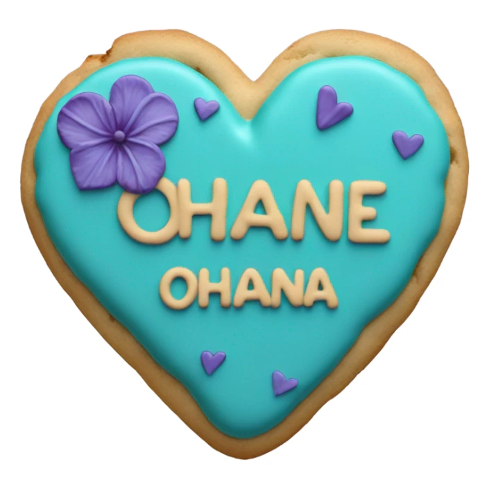 Teal purple Cookie heart with ohana sticker