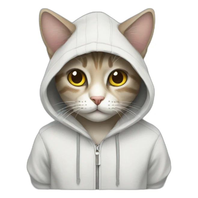 Cat in hoodie sticker