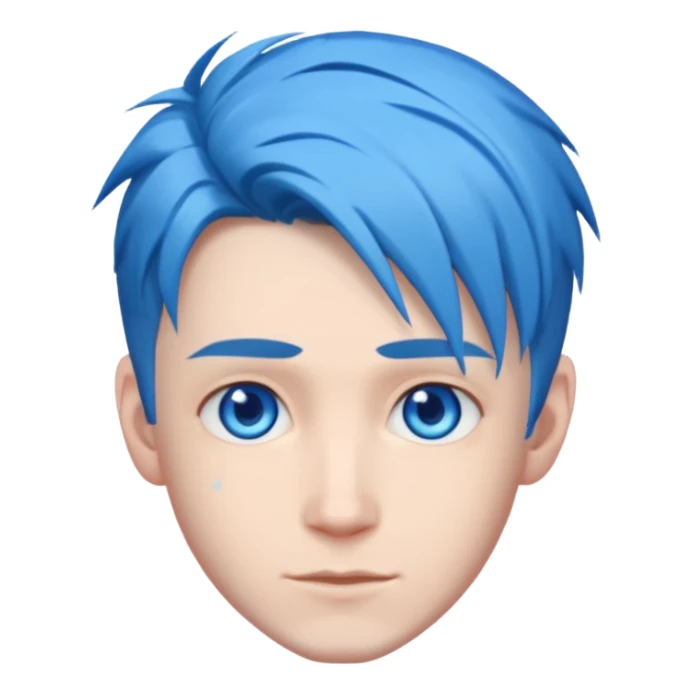DanTDM with blue eyes, blue hair sticker
