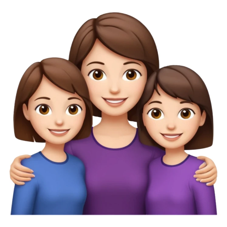 A mum with short hair and her two adult daughters sticker