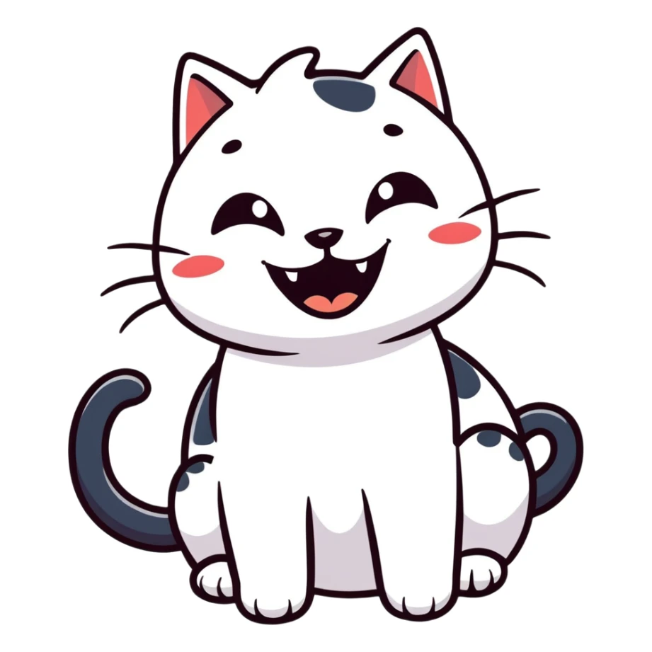 black cat laughing with wide eyes and an open mouth sticker