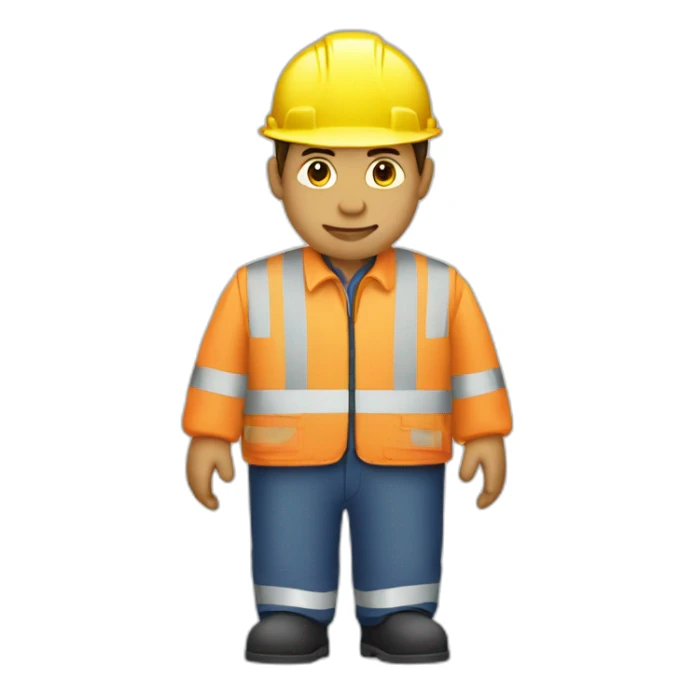 person inspecting road works normal clothes white sticker